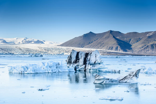 Melting glacier on the ocean